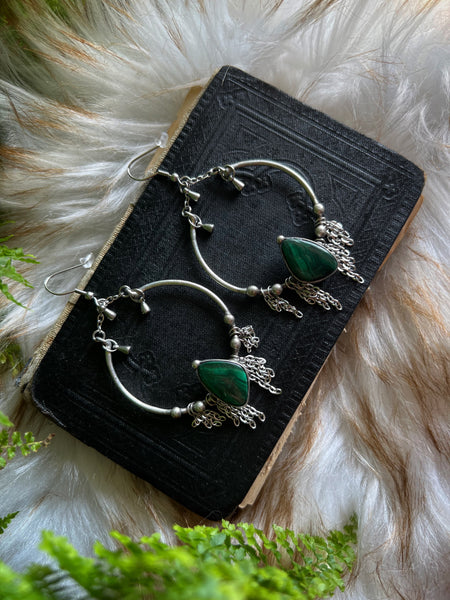 Malachite earrings