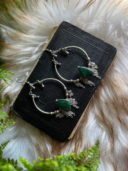 Malachite earrings