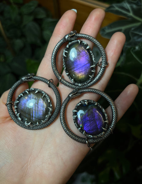 Ouroboros purple labradorite necklace #3