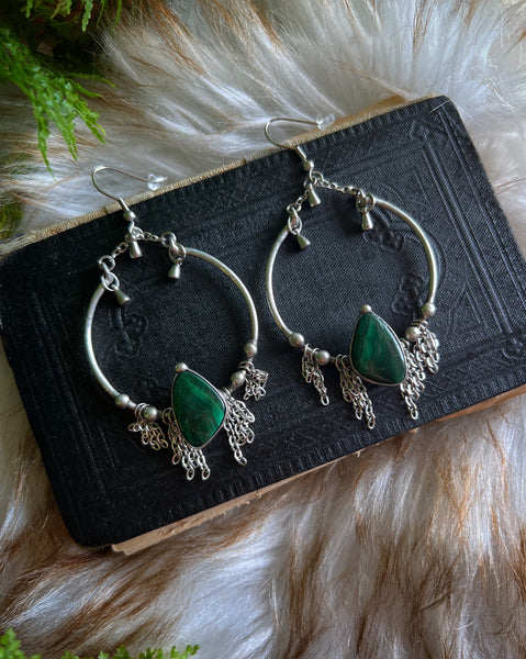 Malachite earrings