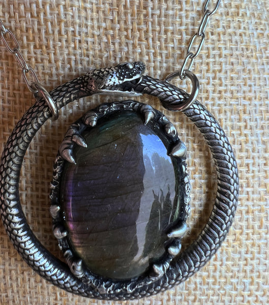 Ouroboros purple labradorite necklace #3