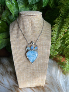 "Aviva" larimar and rainbow moonstone necklace