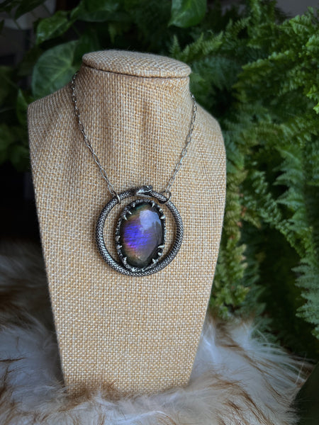 Ouroboros purple labradorite necklace #3