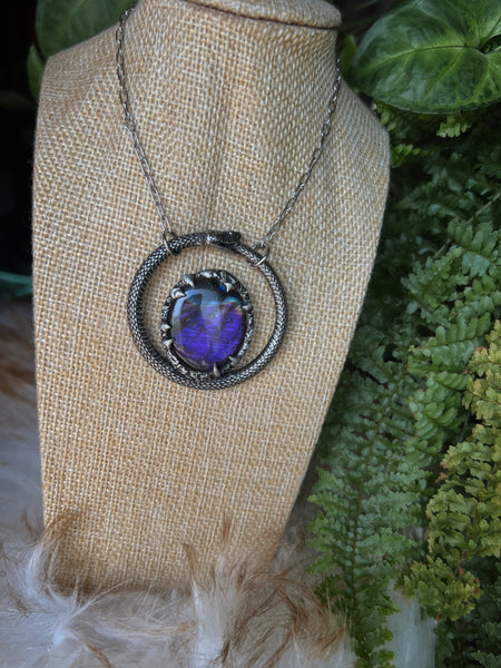Ouroboros purple labradorite necklace #2