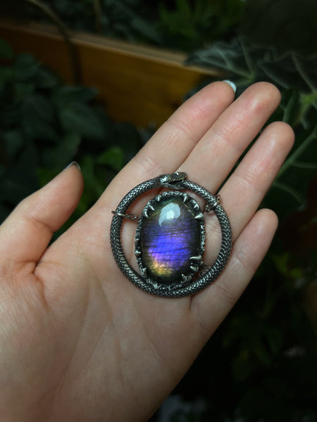 Ouroboros purple labradorite necklace #3