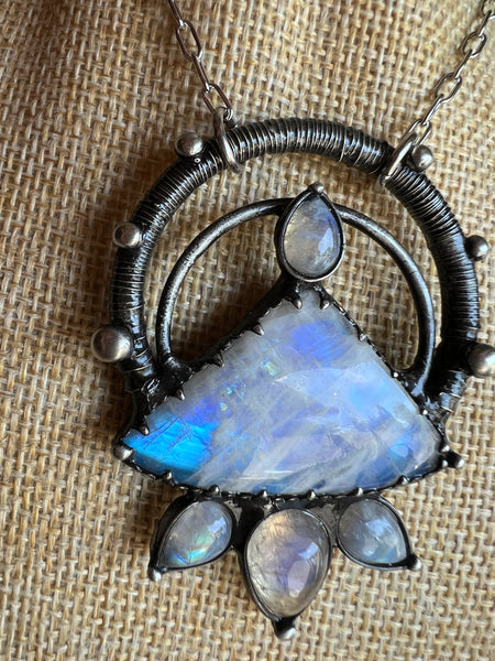 "Dante" rainbow moonstone necklace