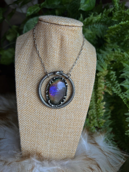 Ouroboros purple labradorite necklace #3
