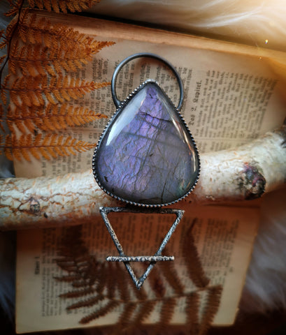 RESERVED! Purple labradorite Earth pendant