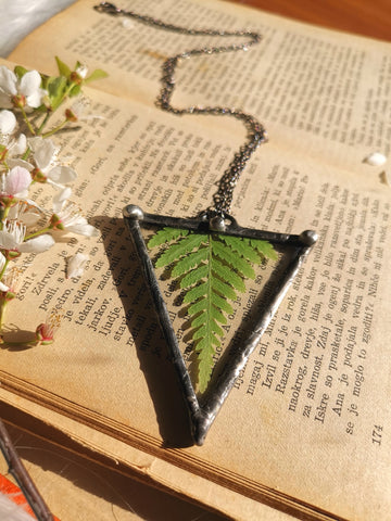 Fern large glass pendant