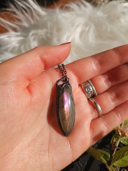 Pink / purple labradorite pendant