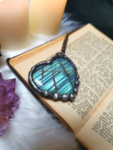 Labradorite heart pendant