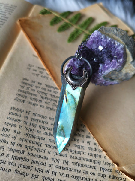 Labradorite wand pendant #1