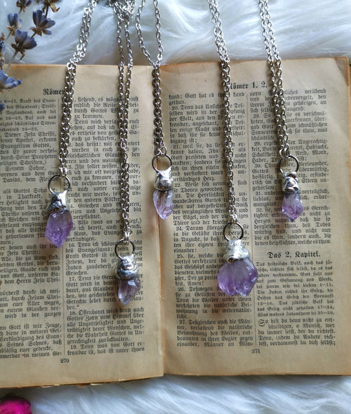 Mini amethyst point necklace