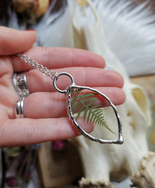 Small fern glass pendant