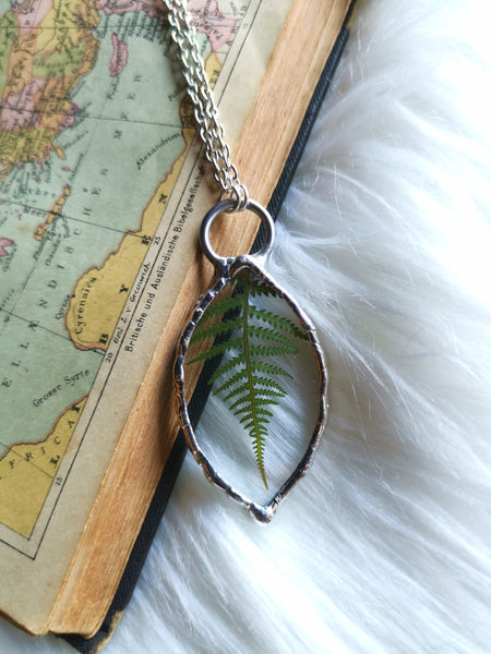 Small fern glass pendant