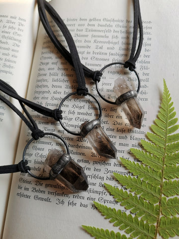 Smoky quartz choker necklaces