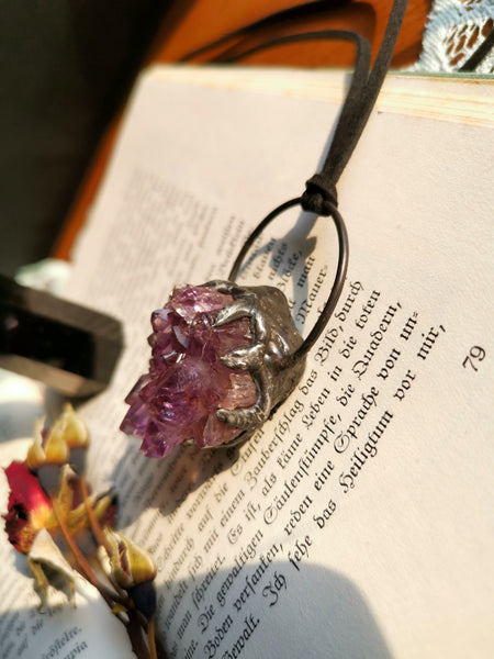 Amethyst black claw pendant