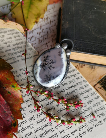 Dendritic agate pendant