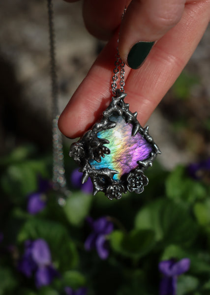 "Gwendolyn" rainbow labradorite necklace