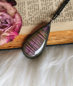 Striped purple labradorite pendant