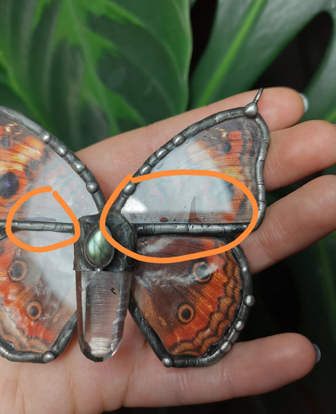 Glass artificial butterfly pendant #3
