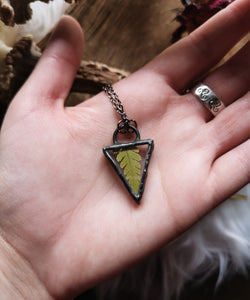 Mini fern glass necklace #2