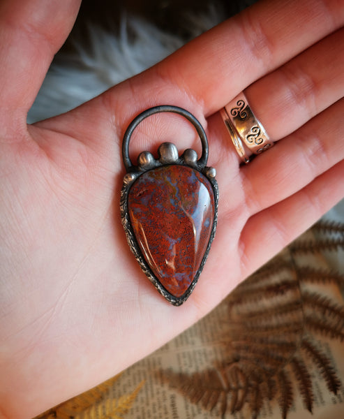 Red moss agate pendant