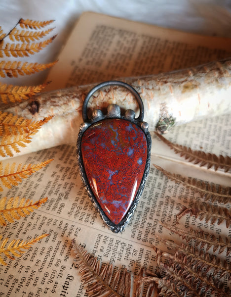 Red moss agate pendant