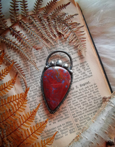 Red moss agate pendant