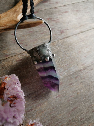 Fluorite wand pendant