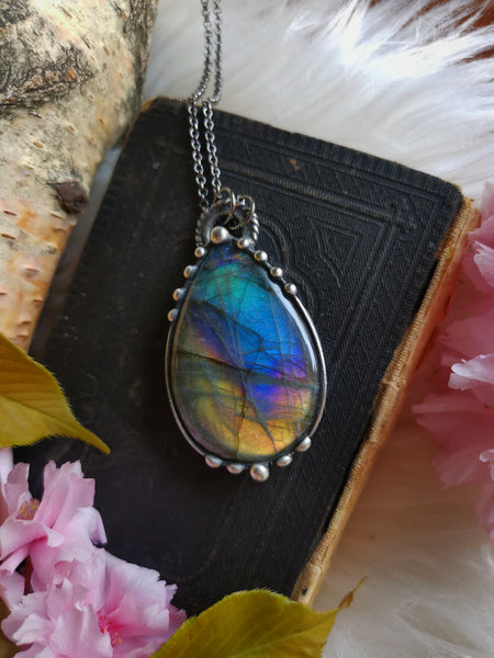 Rainbow labradorite necklace