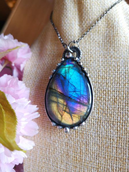 Rainbow labradorite necklace