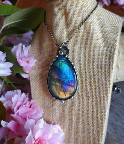 Rainbow labradorite necklace