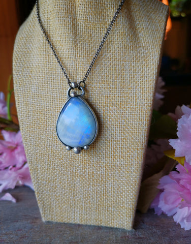 Rainbow moonstone necklace