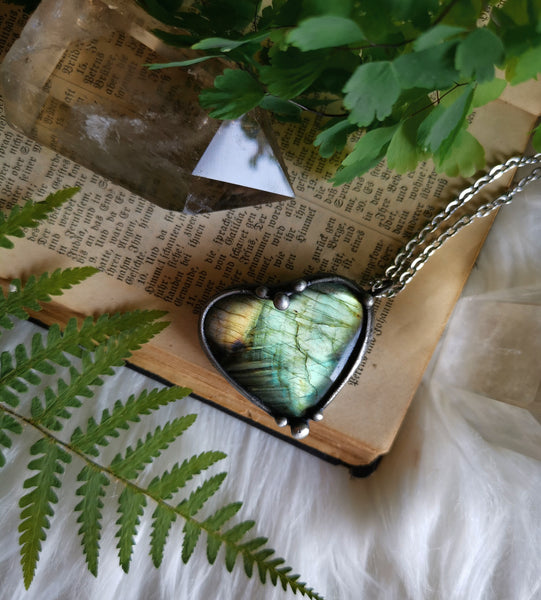 Labradorite heart necklace