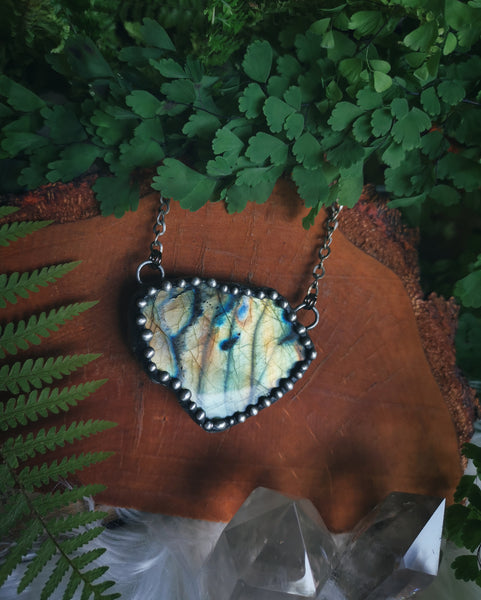 Raw shape labradorite necklace