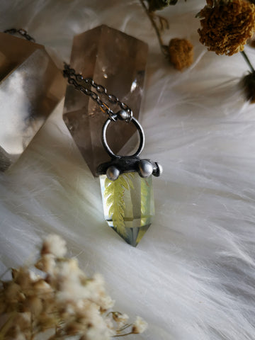 Resin crystal fern necklace #2