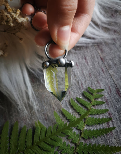 Resin crystal fern necklace #2