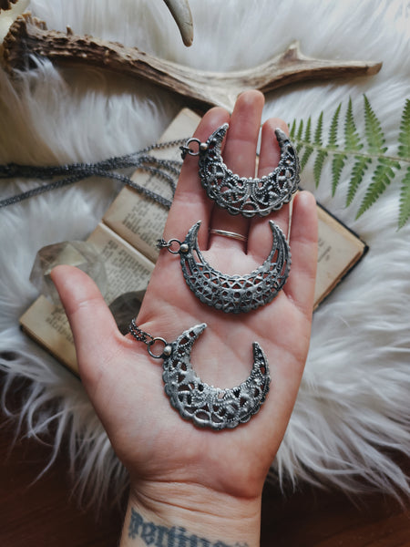 Ornate crescent moon necklace