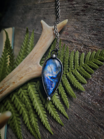 Blue labradorite necklace