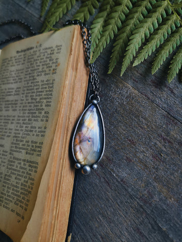 Colorful labradorite necklace