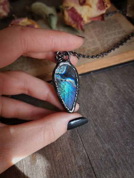 Two sided labradorite necklace