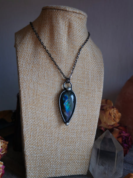 Two sided labradorite necklace