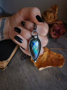 Two sided labradorite necklace