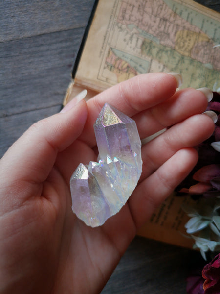 Angel aura quartz cluster