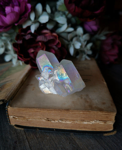 Angel aura quartz cluster