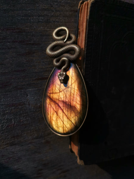 Serpent "sunset labradorite" necklace