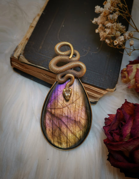 Serpent "sunset labradorite" necklace