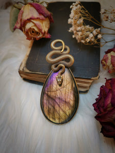 Serpent "sunset labradorite" necklace