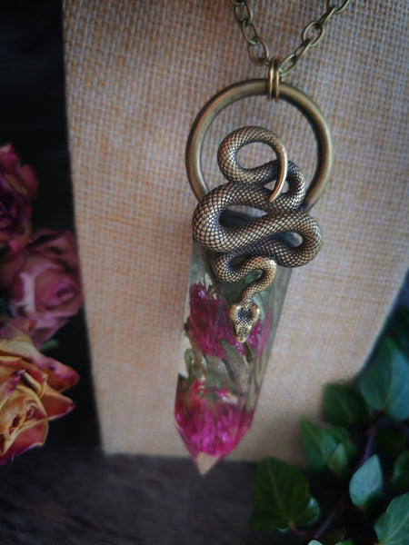 "Botanical serpent" necklace